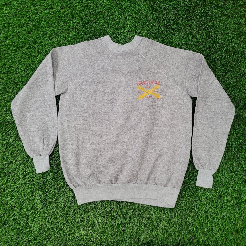 VTG 80s US Army Redlegs Military Sweatshirt Medium 21x24 Raglan Army Artillery